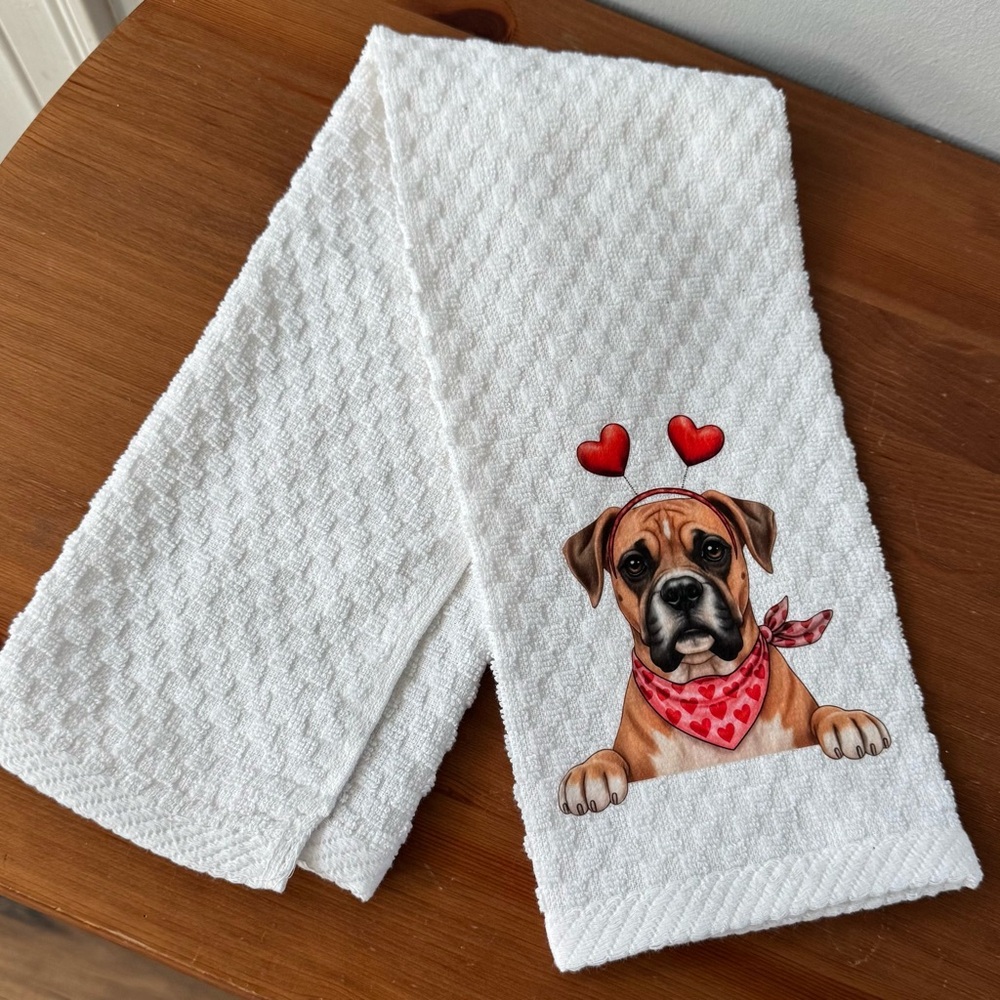 Valentine Dog Breed Kitchen Dish Towel - Picture 5 of 11